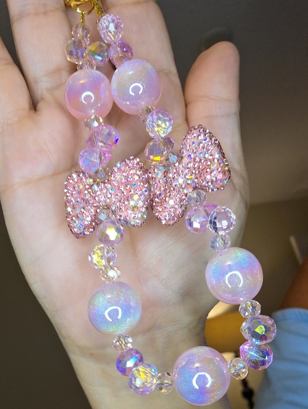 SALE! Pink Sparkle Bow Beaded Wristlet - Women Jewelry